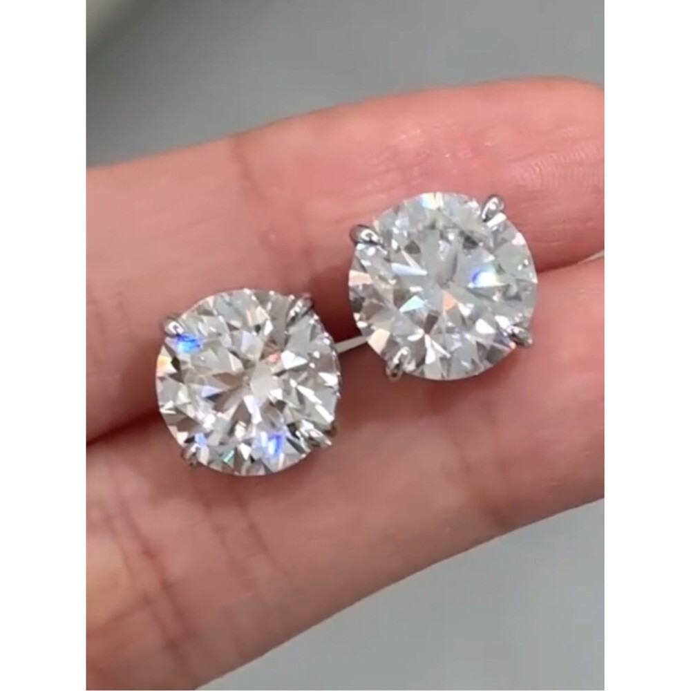 Earrings 5 carat studs custom with screw on backing Babydoll Bling Boutique